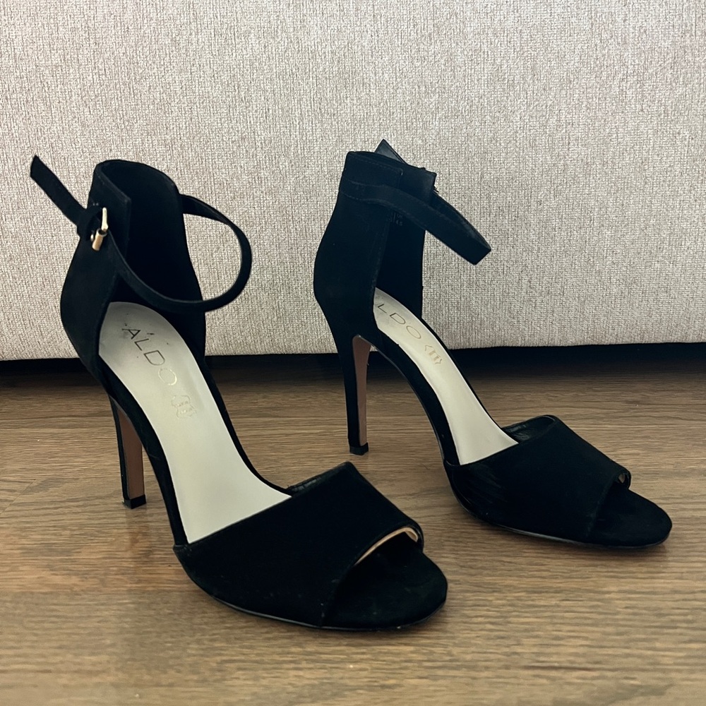 Aldo Adralian Black Peep Toe Heels